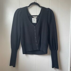 Abercrombie & Fitch Puff Sleeve Cardigan Sweater